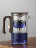 Glass tea infuser brewing butterfly pea blue tea